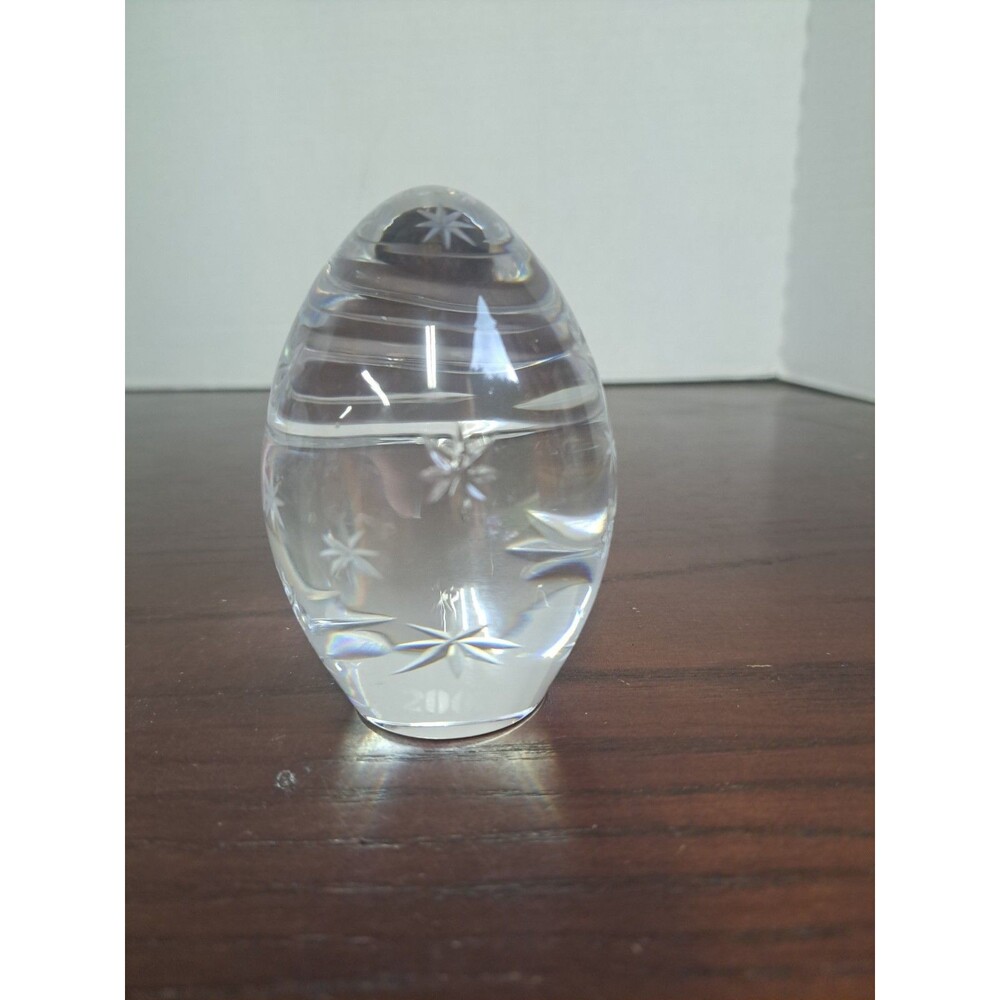 2000 Sullivans Star Burst Lead Crystal Egg Shape Paperweight Made Poland